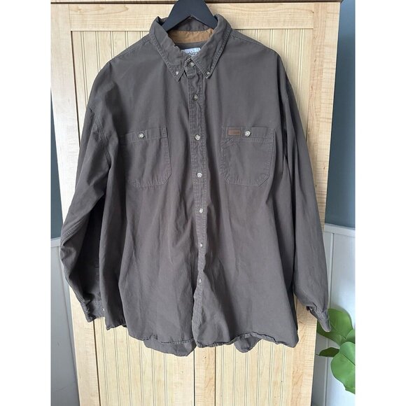 Carhartt 3X Work Shirt Heavy Long Sleeve Button Up / Light Jacket Gray XXXL VTG - Picture 5 of 5